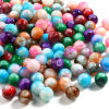 Picture of Glass Beads Round At Random Color Mixed About 8mm Dia, Hole: Approx 1.5mm, 100 PCs