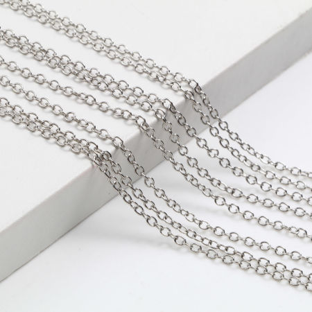 Picture of Iron Based Alloy Link Cable Chain Necklace Silver Tone 1 Packet ( 12 PCs/Packet)