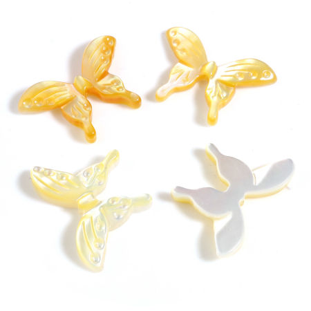 Picture of Insect Natural Shell Loose Beads Butterfly Animal Multicolor About 20mm x 14mm, 1 Piece