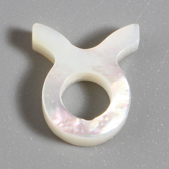 Image de Perles en Coquille Constellation Crème Constellation Taureaux 10mm x 9mm, Taille de Trou: 0.8mm, 2 Pcs