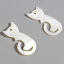 Bild von Natur Muschel Charms Katze Weiß 29mm x 15mm - 28mm x 13mm, 2 Stück