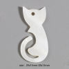 Bild von Natur Muschel Charms Katze Weiß 29mm x 15mm - 28mm x 13mm, 2 Stück