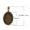 Picture of Zinc Based Alloy Cabochon Setting Pendants Oval Antique Bronze (Fits 25mm x 18mm) 37mm x 21mm, 10 PCs