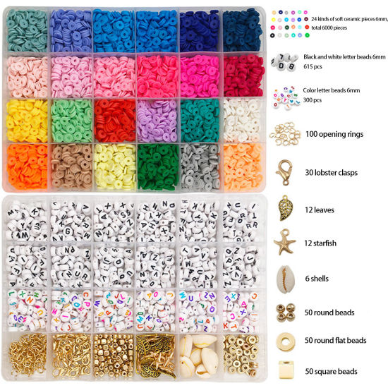 Image de Kit d'Accessoires Matériels pour DIY Pendentifs Boucles d'Oreilles Accessoires de Bijoux en Pâte Polymère Multicolore 19cm x 13cm, 1 Kit