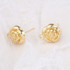 Image de 2 Pcs Boucles d'Oreilles Puces en Laiton Plaqué Or Véritable 18K Rose avec Boucle 16mm x 13mm, Epaisseur de Fil: 0.7mm(taille 21)