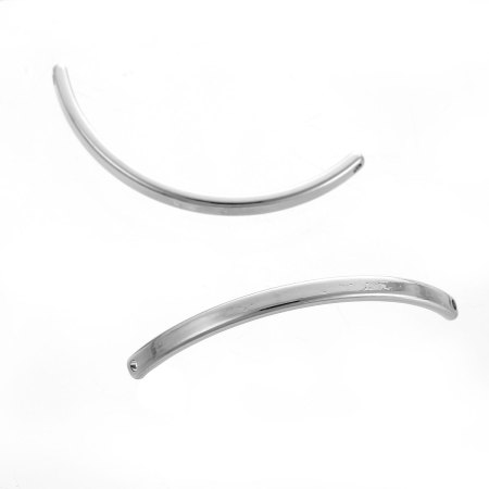 Brass Connectors Findings Arc Silver Tone 47mm(1 7/8") x 4mm( 1/8"), 3 PCs