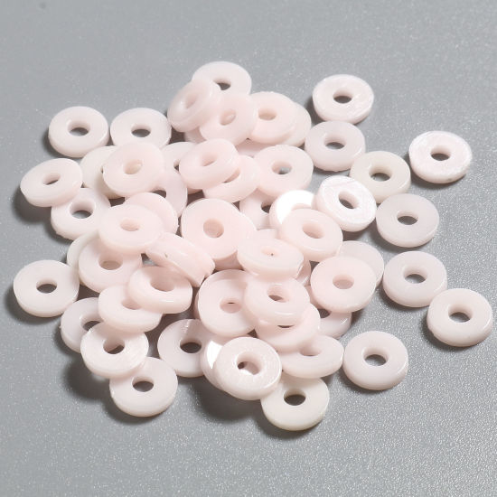Immagine di Plastica Perline Tondo Rosa Chiaro Circa 6mm Dia, Foro: Circa 2.1mm, 5000 Pz