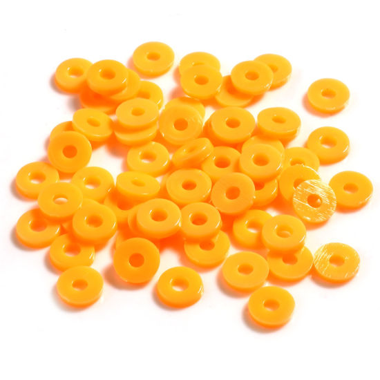 Immagine di Plastica Perline Tondo Arancione Circa 6mm Dia, Foro: Circa 2.1mm, 5000 Pz