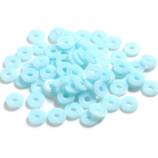 Immagine di Plastica Perline Tondo Blu Chiaro Circa 6mm Dia, Foro: Circa 2.1mm, 5000 Pz