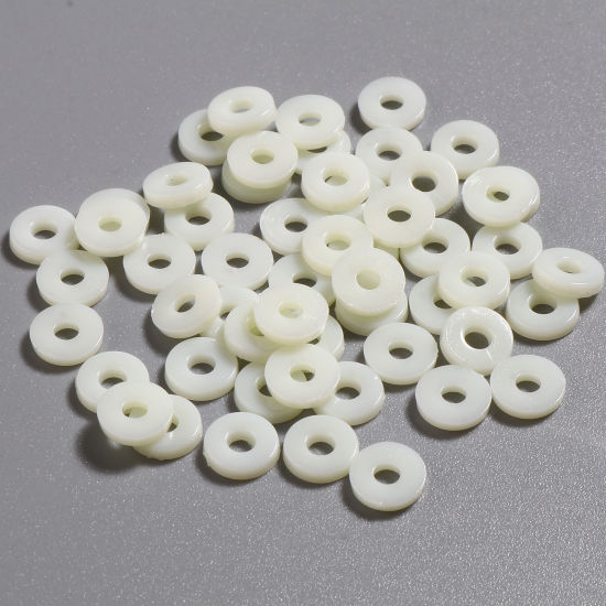 Immagine di Plastica Perline Tondo Beige Circa 6mm Dia, Foro: Circa 2.1mm, 5000 Pz