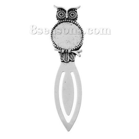 Изображение Закладки для Книг, Круглые Античная Бронза с узором “ Цветок ” 8.3см x 28.0mm, 5 ШТ 