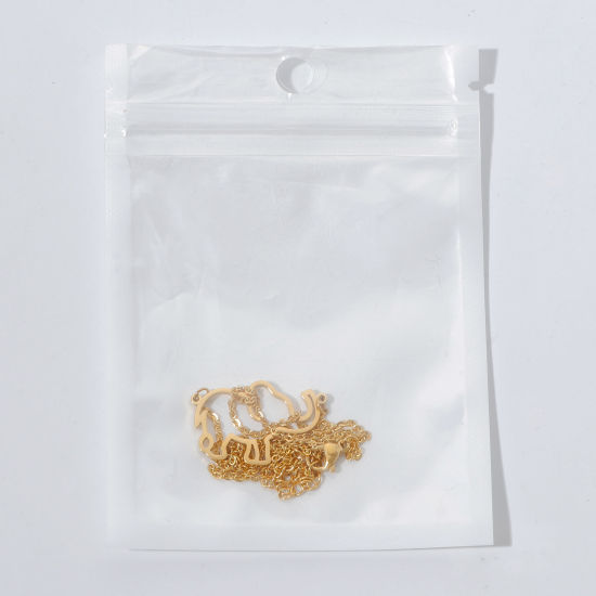 Bild von 1 Strang Vakuumbeschichtung Einfach und lässig Exquisit 18K Vergoldet 304 Edelstahl Schlangenkette Kette Halskette Für Frauen 45cm lang
