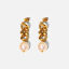 Image de 1 Paire Boucles d'Oreilles en Acier Inoxydable Placage sous Vide 18k Or Rempli Blanc Géométrique 3.9cm 