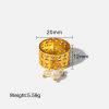 Picture of 1 Piece Vacuum Plating Stainless Steel & Natural Pearl Open Adjustable Rings 18K Real Gold Plated White Circle Ring