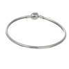 Picture of Copper European Style Charm Bangles Round Silver Tone W/ Stopper Clip 21cm long, 1 Piece