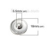 Picture of 18mm Glass Snap Button Fit Snap Button Bracelets Round Silver Tone At Random Mixed Cat Pattern, Knob Size: 5.5mm( 2/8"), 6 PCs