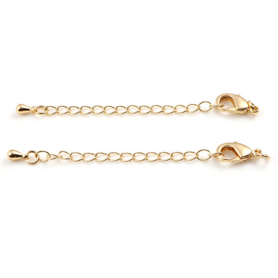 Picture of Brass Extender Chain 18K Real Gold Plated Drop 7cm(2 6/8") long, 2 PCs