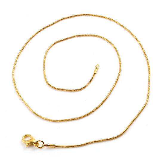 Picture of Iron Based Alloy Snake Chain Necklace Gold Plated 52cm(20 4/8") long, 2 Packets ( 10 PCs/Packet)