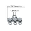 Picture of Zinc Based Alloy Hook Clasps Rectangle Antique Silver Color Rhombus Carved 17mm x16mm 17mm x14mm, 10 Sets