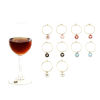 Picture of Zinc Based Alloy Wine Glass Charms Round Star Mixed Color With Cloth Bag 4.5cm x 3cm, 1 Set (Approx 10 PCs/Set)