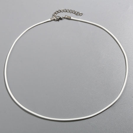 Image de Colliers de Corde Tressé en Cire Coréen + Polyester Blanc, 45cm Long, 20 Pièces