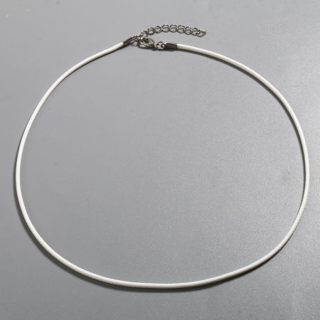 Image de Colliers de Corde Tressé en Cire Coréen + Polyester Blanc, 45cm Long, 20 Pièces