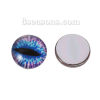 Picture of Glass Dome Seals Cabochon Round Flatback At Random Mixed Eye Pattern Transparent 10mm( 3/8") Dia, 10 PCs