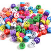 Picture of Polymer Clay Sport Beads Round At Random Color Mixed Football Pattern About 10mm Dia, Hole: Approx 2.8mm, 100 PCs