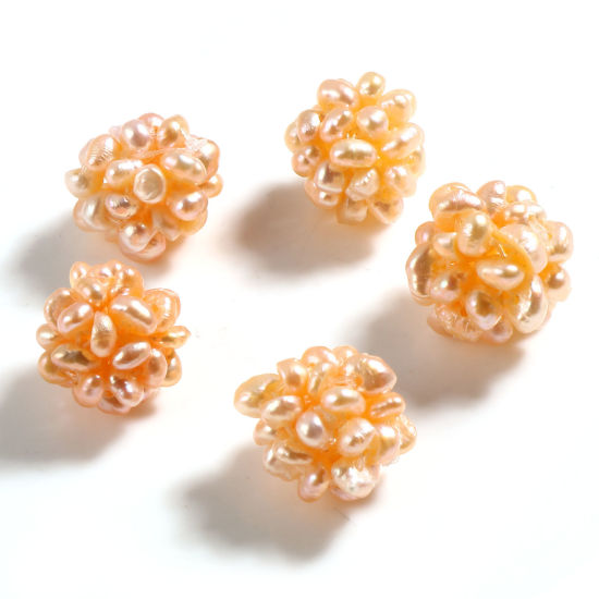 Picture of Natural Pearl Baroque Beads Flower Orange About 12mm-13mm Dia., 1 Piece