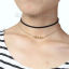 Image de Collier Tour de Cou en Velvet Suédine Noir Symbole "Infini" Doré 34.5cm long, 1 Pièce