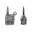 Picture of Zinc Based Alloy 3D Charms Pendants Church Antique Silver Color 20mm( 6/8") x 12mm( 4/8"), 10 PCs