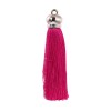 Picture of Rayon Tassel Pendants Fuchsia With Light Golden CCB Cap About 8cm(3 1/8") long, 5 PCs