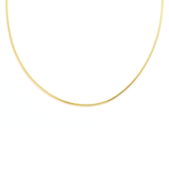 Bild von Eisenlegierung Schlangenkette Kette Halskette Vergoldet 51.5cm lang, 3 Strange