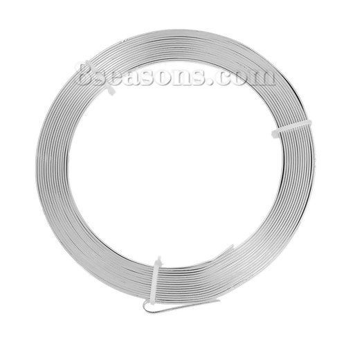 Picture of Aluminum Beading Wire Thread Cord Silver Plated 5mm( 2/8"), 1 Roll (Approx 5 M/Roll)