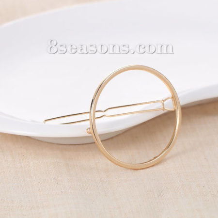 Pinces à Cheveux Doré Annulaire 61mm x 45mm, 2 Pcs