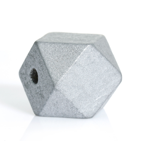Natural Hinoki Wood Spacer Beads Polygon Silver-gray Faceted About 20mm x 20mm, Hole: Approx 4.2mm, 20 PCs