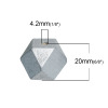 Picture of Natural Hinoki Wood Spacer Beads Polygon Silver-gray Faceted About 20mm x 20mm, Hole: Approx 4.2mm, 20 PCs