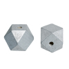 Picture of Natural Hinoki Wood Spacer Beads Polygon Silver-gray Faceted About 20mm x 20mm, Hole: Approx 4.2mm, 20 PCs