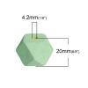 Изображение Древесина Хиноки Бусины Многоугольник, Светло-зеленый 20мм x 20мм, 4.2мм, 20 ШТ