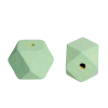 Picture of Hinoki Wood Spacer Beads Polygon Light Green Faceted About 20mm x 20mm, Hole: Approx 4.2mm, 20 PCs