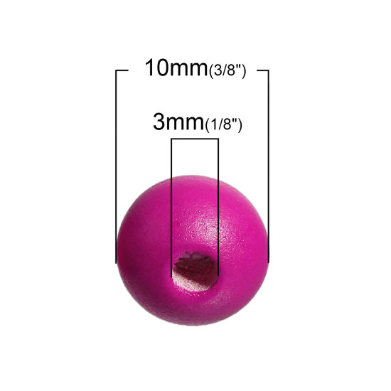Immagine di Legno di cipresso Separatori Perline Tondo Rosso Prugna Dia Circa: 10mm, Foro: Circa 3mm, 200 Pz