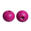 Picture of Natural Hinoki Wood Spacer Beads Round Fuchsia About 10mm Dia, Hole: Approx 3mm, 200 PCs