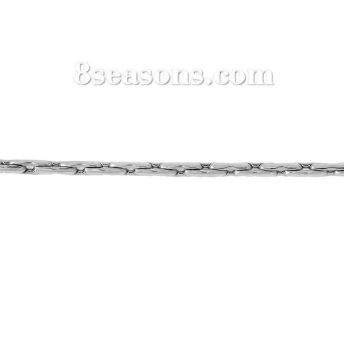 Picture of Stainless Steel Link Crimpable Chain Findings Silver Tone 1x1mm, 1 M