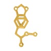 Picture of Zinc Based Alloy MDMA Molecule Chemistry Science Connectors Findings Gold Plated 31mm x 18mm, 10 PCs