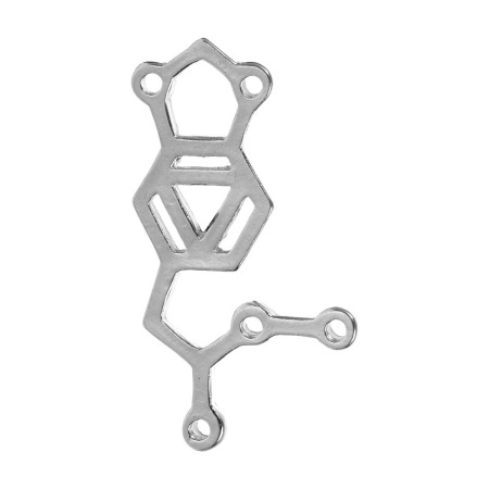 Lega di Zinco Connettore Accessori MDMA Tono Argento 31mm x 18mm, 10 Pz