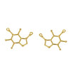 Picture of Zinc Based Alloy Caffeine Molecule Chemistry Science Connectors Findings Gold Plated 27mm x 23mm, 10 PCs