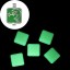 Picture of Acrylic Green Glow In The Dark Dome Seals Cabochon Square 26mm(1") x 26mm(1"), 1 Piece