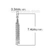 Picture of Zinc Based Alloy & Iron Based Alloy Charms Pendants Tassel Antique Silver Color With Drop Beads 74mm(2 7/8") x 6mm( 2/8"), 5 PCs
