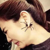 Image de Double Face Boucles d'Oreilles en Alliage de Zinc 3D Halloween Araignée Noir 43mm x 40mm, Epaisseur de Fil: (21 gauge), 1 Pièce