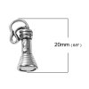 Picture of Zinc Based Alloy 3D Charms Pendants Torch Flashlight Antique Silver Color 20mm( 6/8") x 10mm( 3/8"), 10 PCs